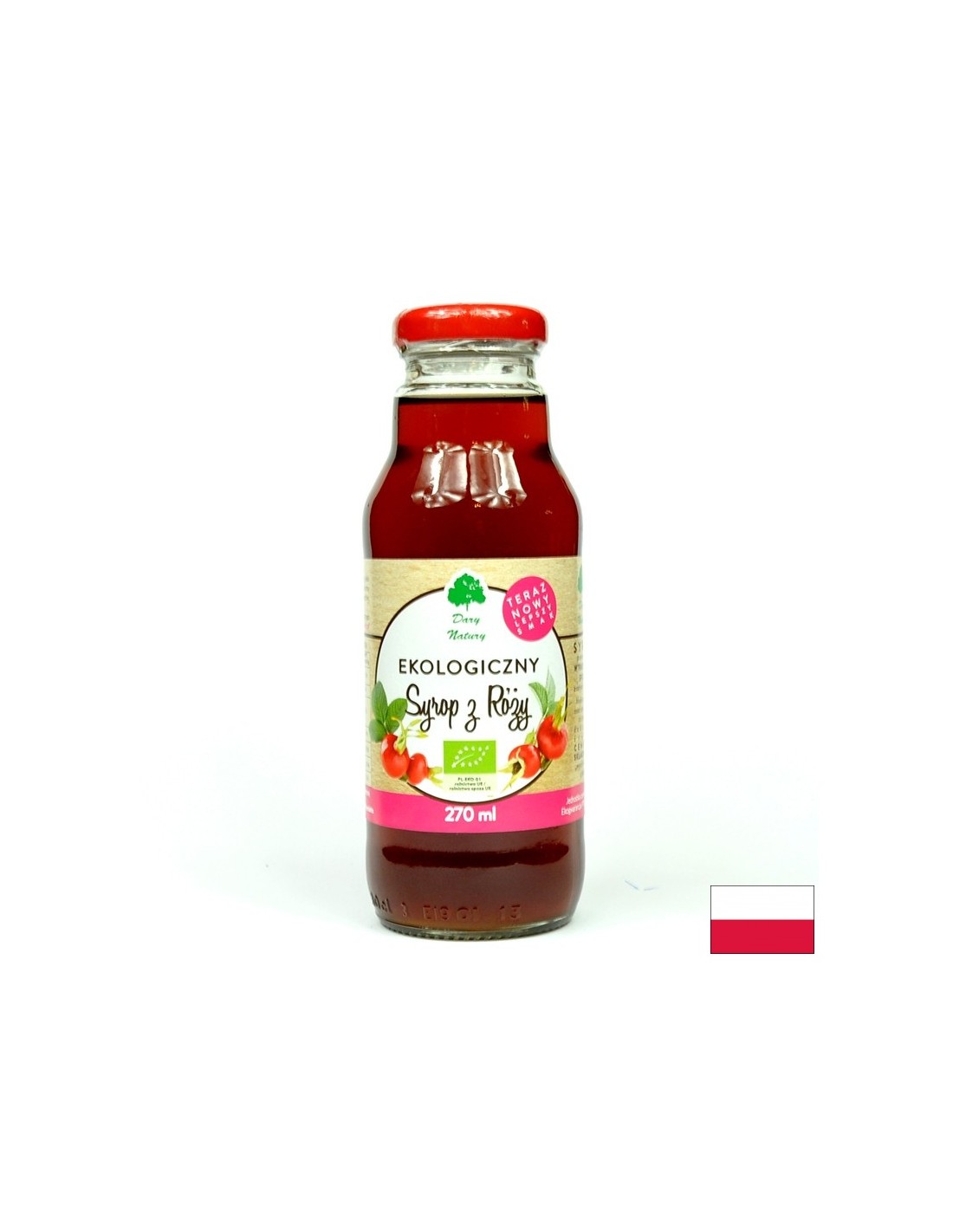 Organický ružový sirup na pridávanie nápojov a dezertov - srdcové a imunitné zdravie, antioxidant, 270 ml