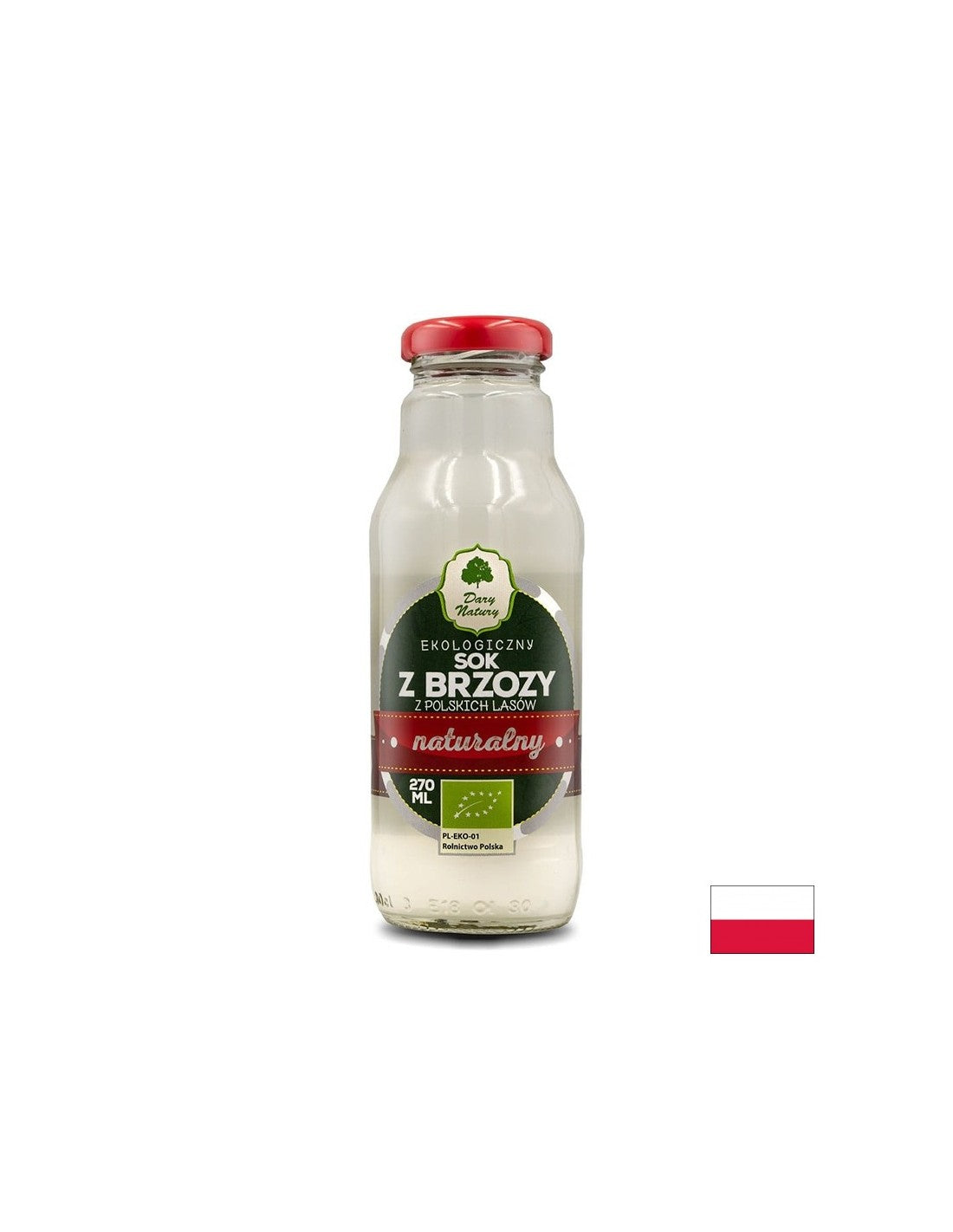 Organic Birch Juice - Detoxikačný a účinok anti -edema, 270 ml