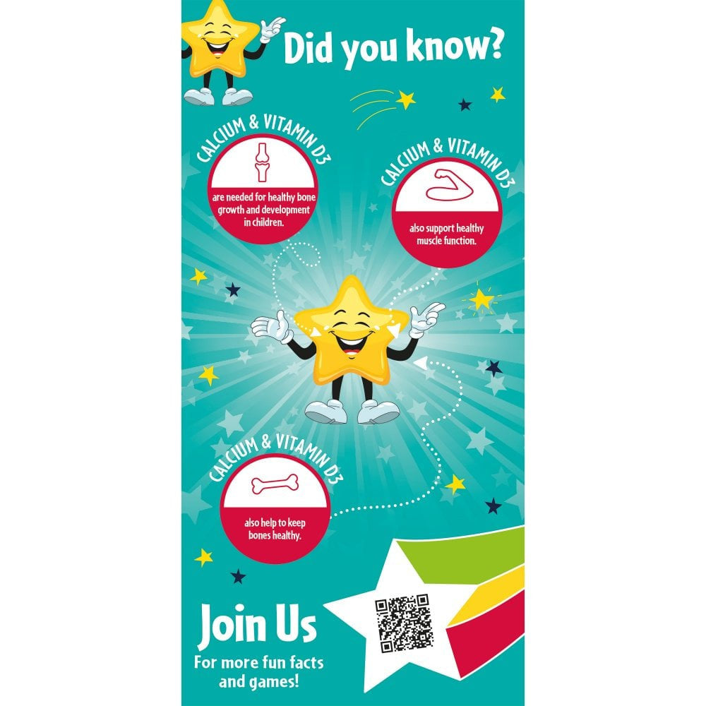 Super Stars Kids Bone Support / 60 žuvateľných tabliet Naturesaid