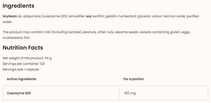COQ10 / Ubichinon 100 mg - 30 gélových kapsúl