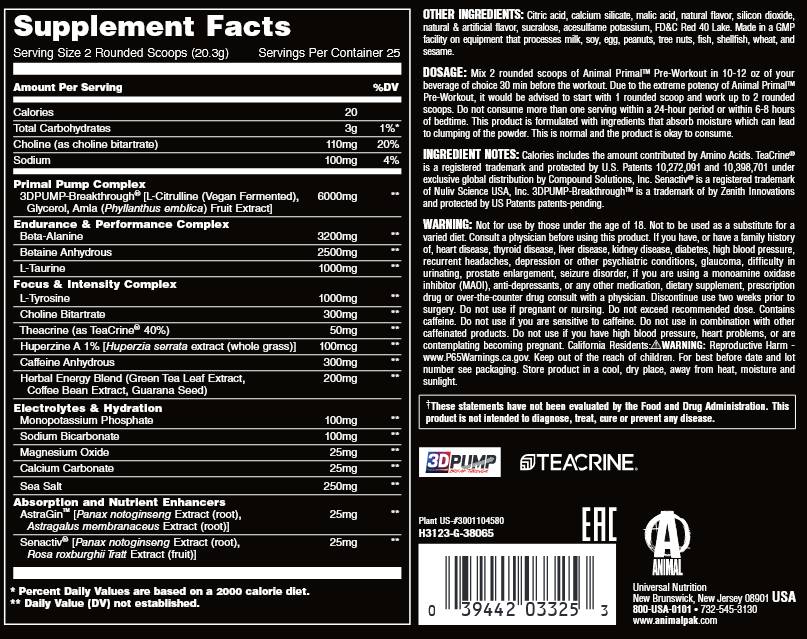 Zvieratá prvotná predpätie | Komplexný vzorec pred vypracovaním - 507 gramov