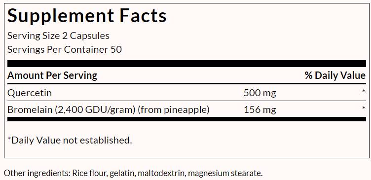Quercetin a Bromelain - Advanced Formula - 100 kapsúl