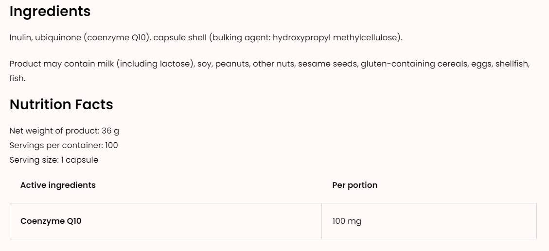 COQ10 / Ubichinon 100 mg 100 kapsúl