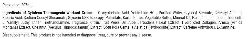 Cytolovský termogénny cvičebný krém - 207 ml