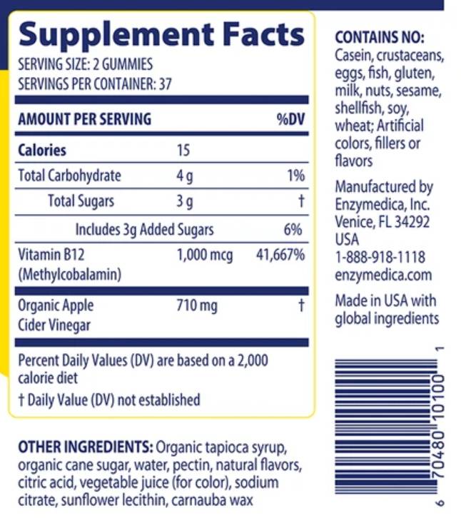 Gummies jablčného jablčného muštu - 74 Gummies