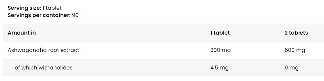 Ashwagandha 600 mg - 90 tabliet