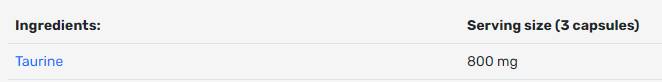 Taurín 800 mg - 100 kapsúl