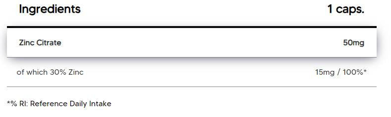 Citrát zinku 50 mg 100 kapsúl