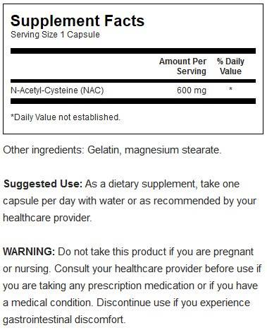 NAC N-acetyl cysteín 600 mg 100 kapsúl