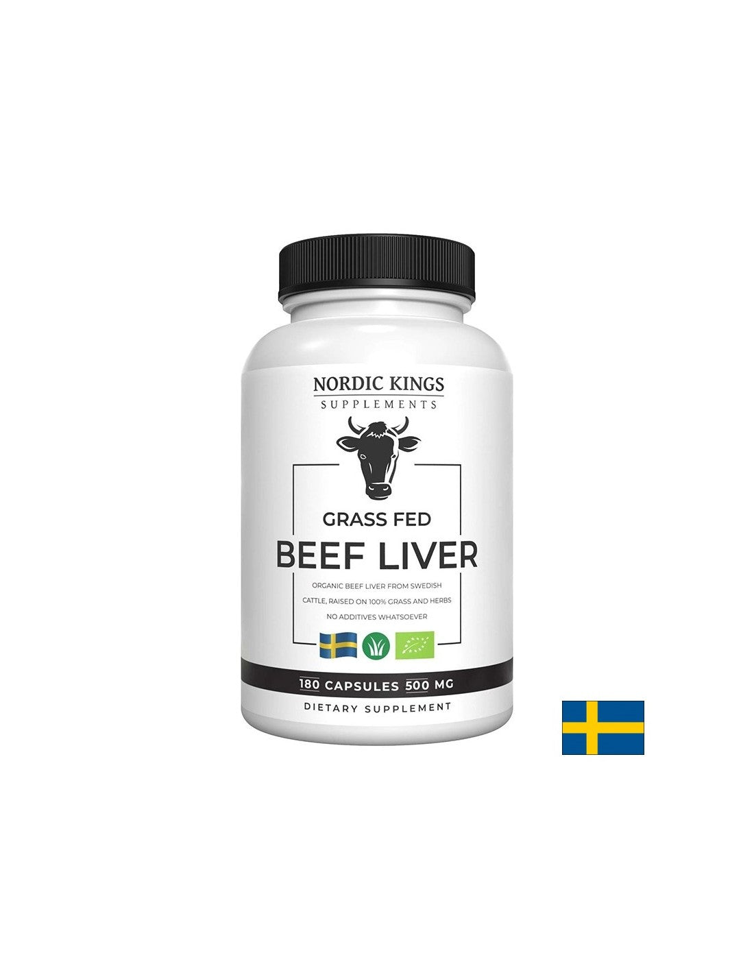 Beef liver from grass-fed animals (Organic), 180 capsules Nordic Kings - Nutra Best Europe
