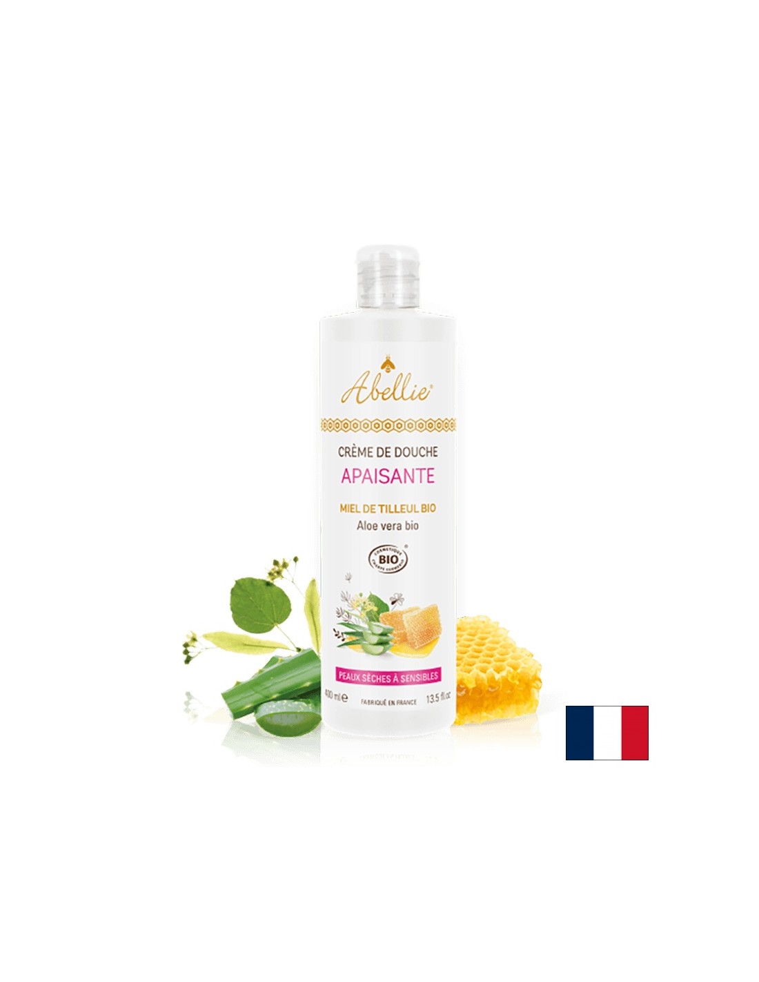 Upokojujúci krém na sprchové sprchy s medom a organickým organickým aloe vera, 400 ml