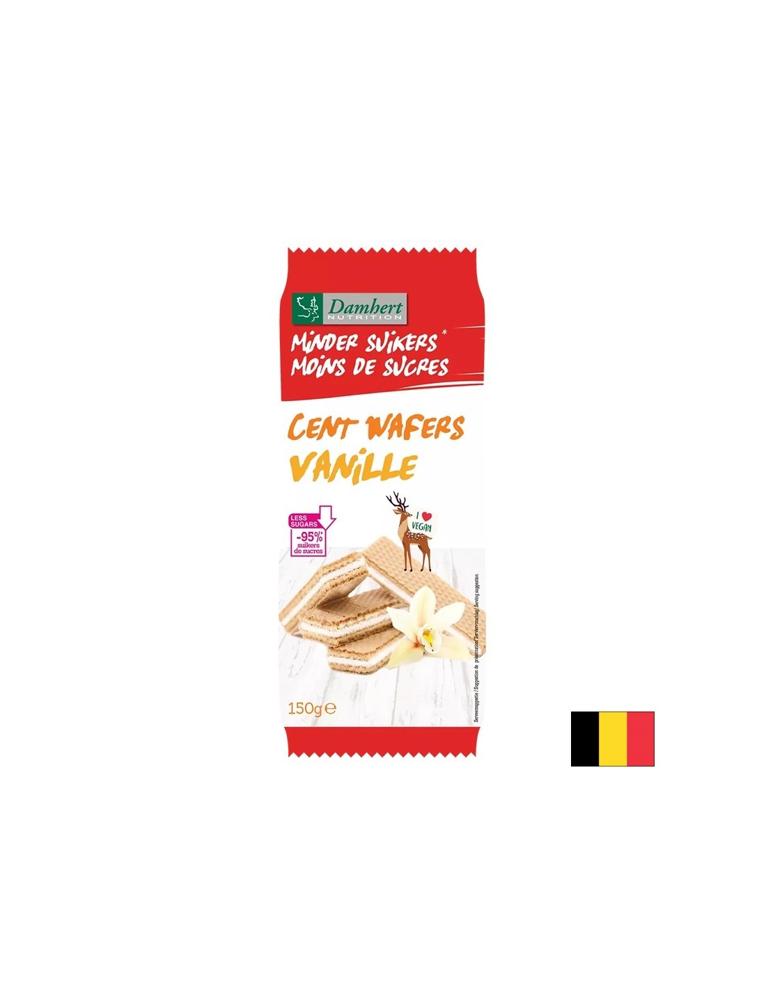 Waffles s vanilkovým krémom (bez cukru), 150 g