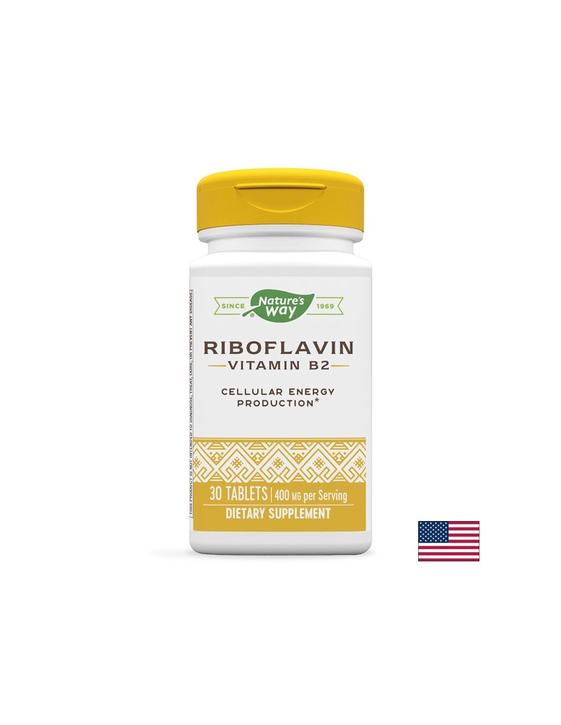 Vitamín B2 (riboflavín) - bunková energia, tón a videnie, 400 mg, 30 tabliet