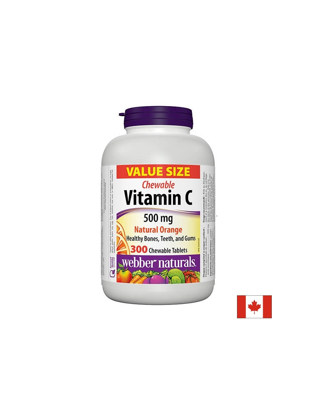 Vitamín C 500 mg žuvacie - Vitamín C 500 mg, 300 žuvacích tabliet <tc>Webber Naturals</tc>