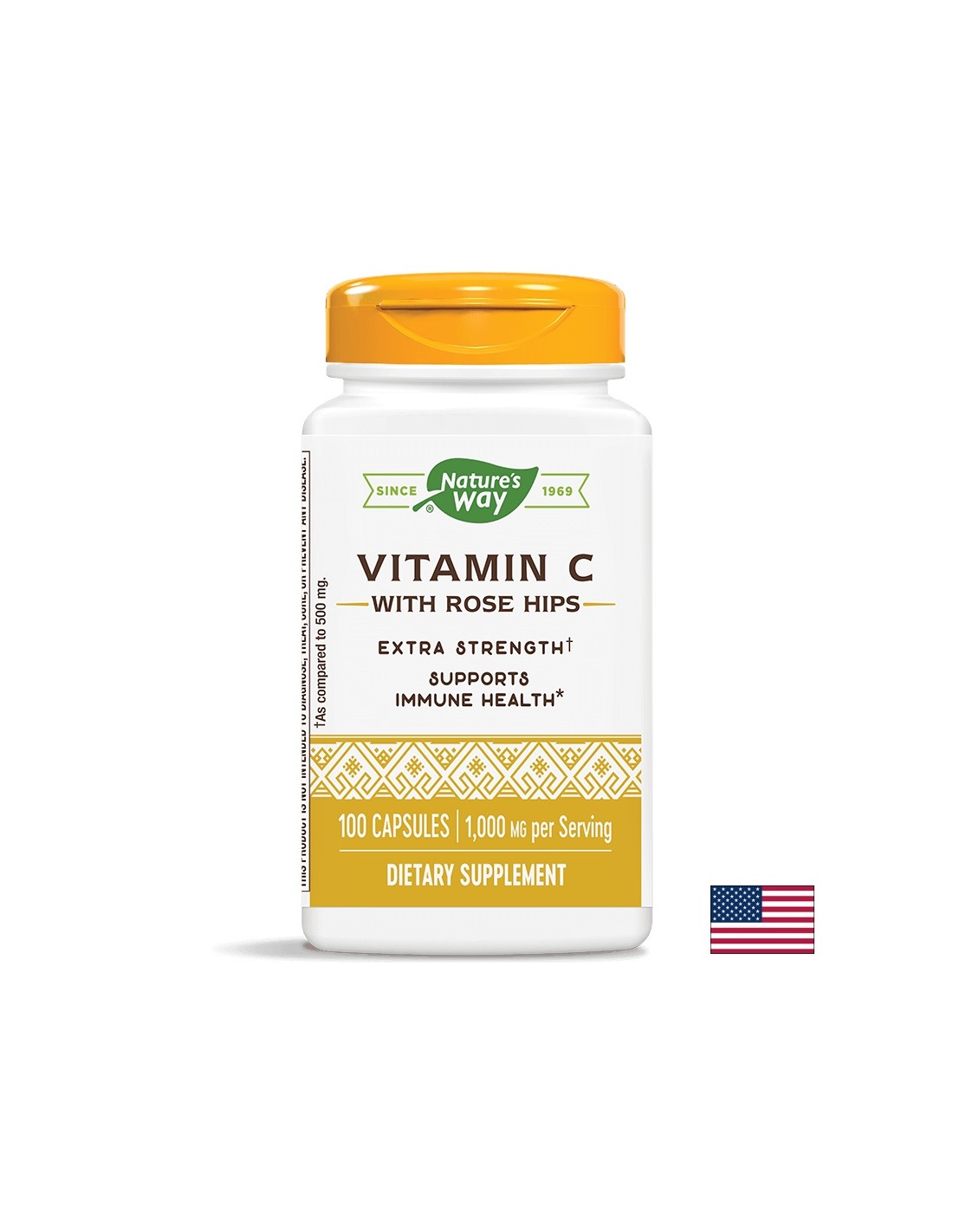 Vitamín C s ružovými bokmi/ vitamínom C 1000 mg a Rosehip x 100 kapsulov príroda