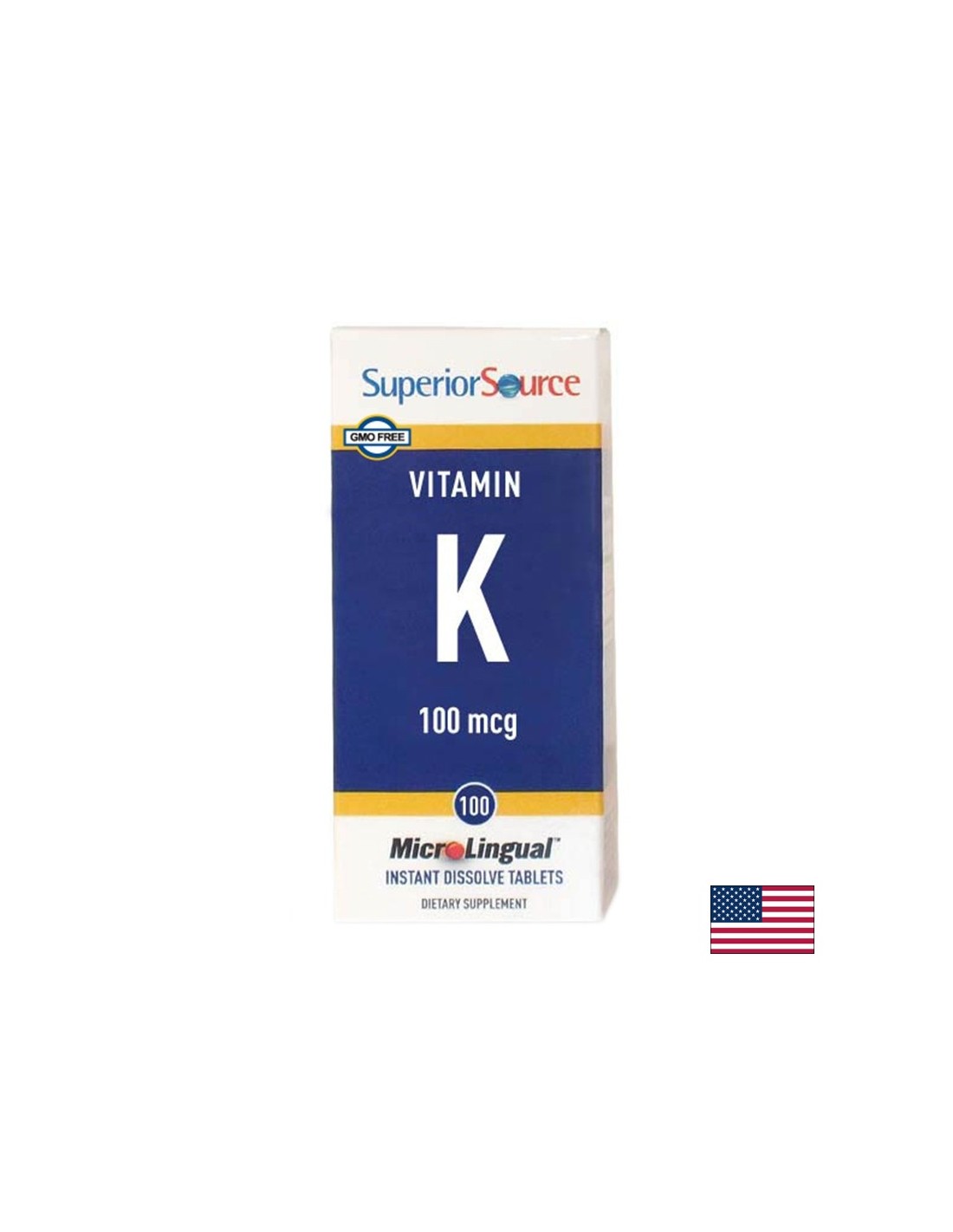 Vitamín K1 – Kosti a kardiovaskulárny systém, 100 µg x 100 sublingválnych tabliet <tc>Superior Source</tc>