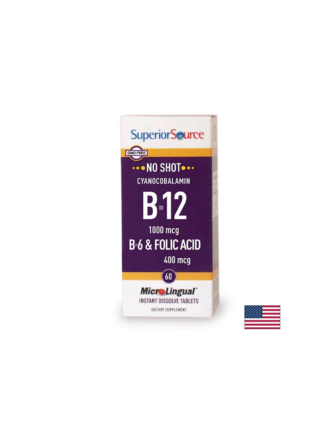 Vitamín B12, B6 + kyselina listová, 60 sublingválnych tabliet <tc>Superior Source</tc>