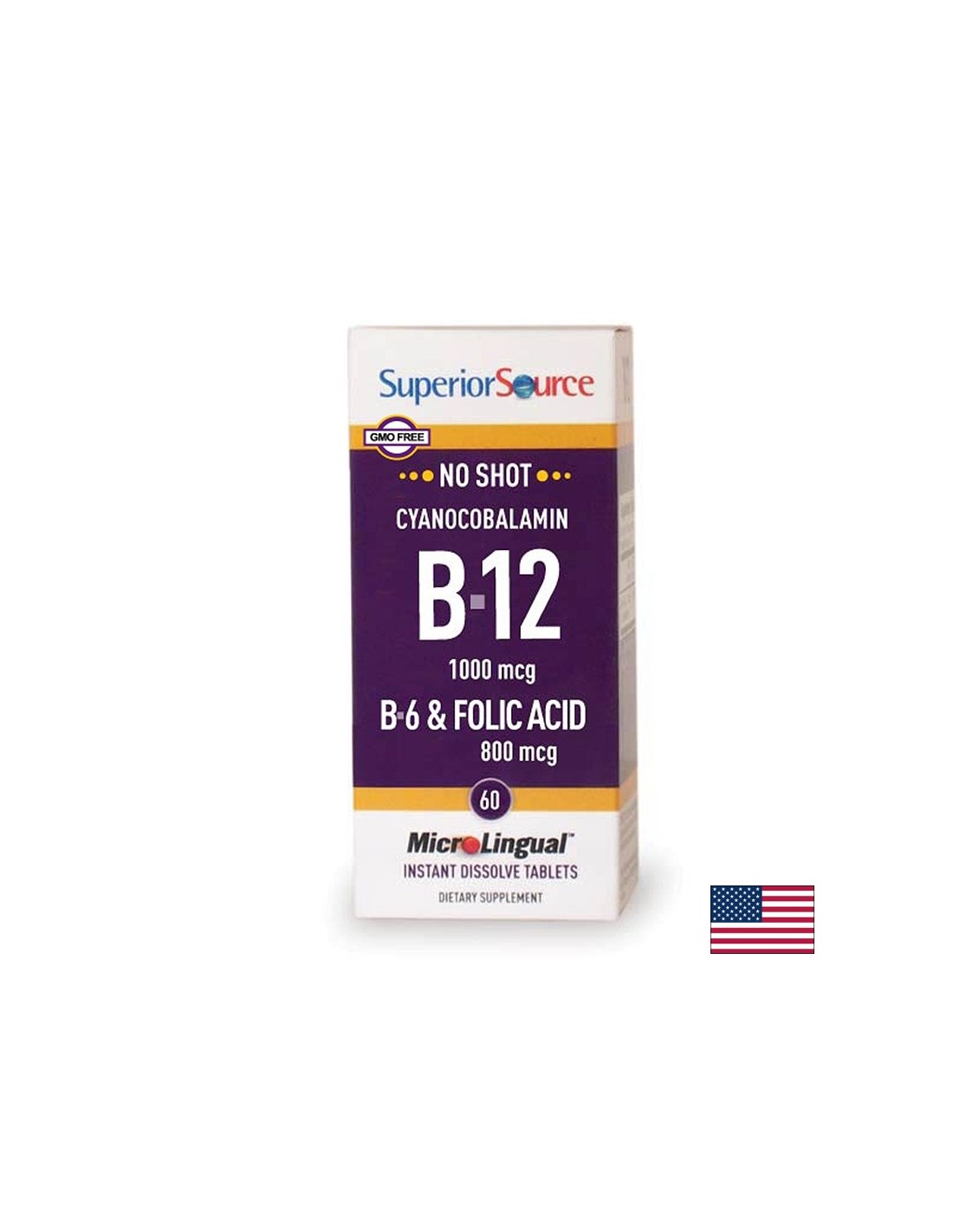Vitamín B12, B6 + Kyselina listová - hormonálna a metabolická rovnováha, 60 sublingválnych tabliet <tc>Superior Source</tc>