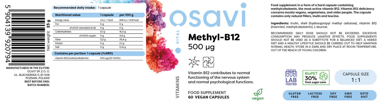 Metyl -B12 500 mcg - 60 kapsúl