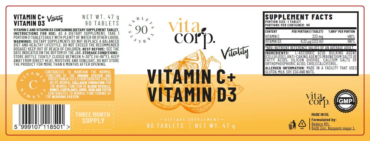 Vitamín C + Vitamín D vitamíny D - 90 tabliet