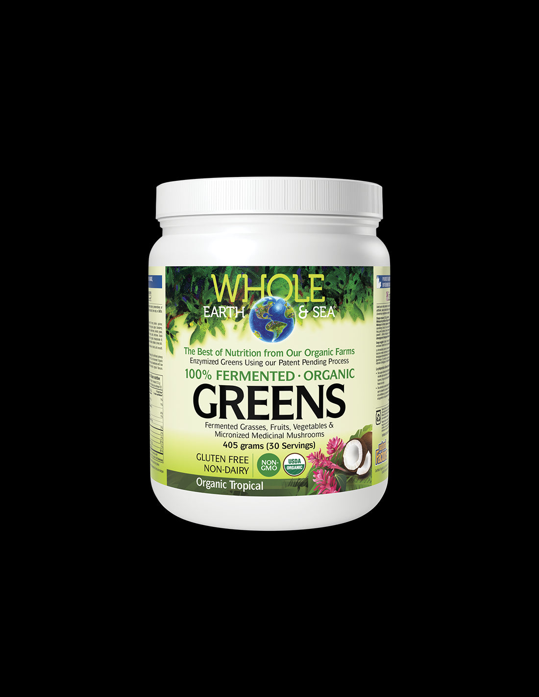 Whole Earth & Sea | 100% Fermented Organic Greens, Tropical - 390 grams - Nutra Best Europe