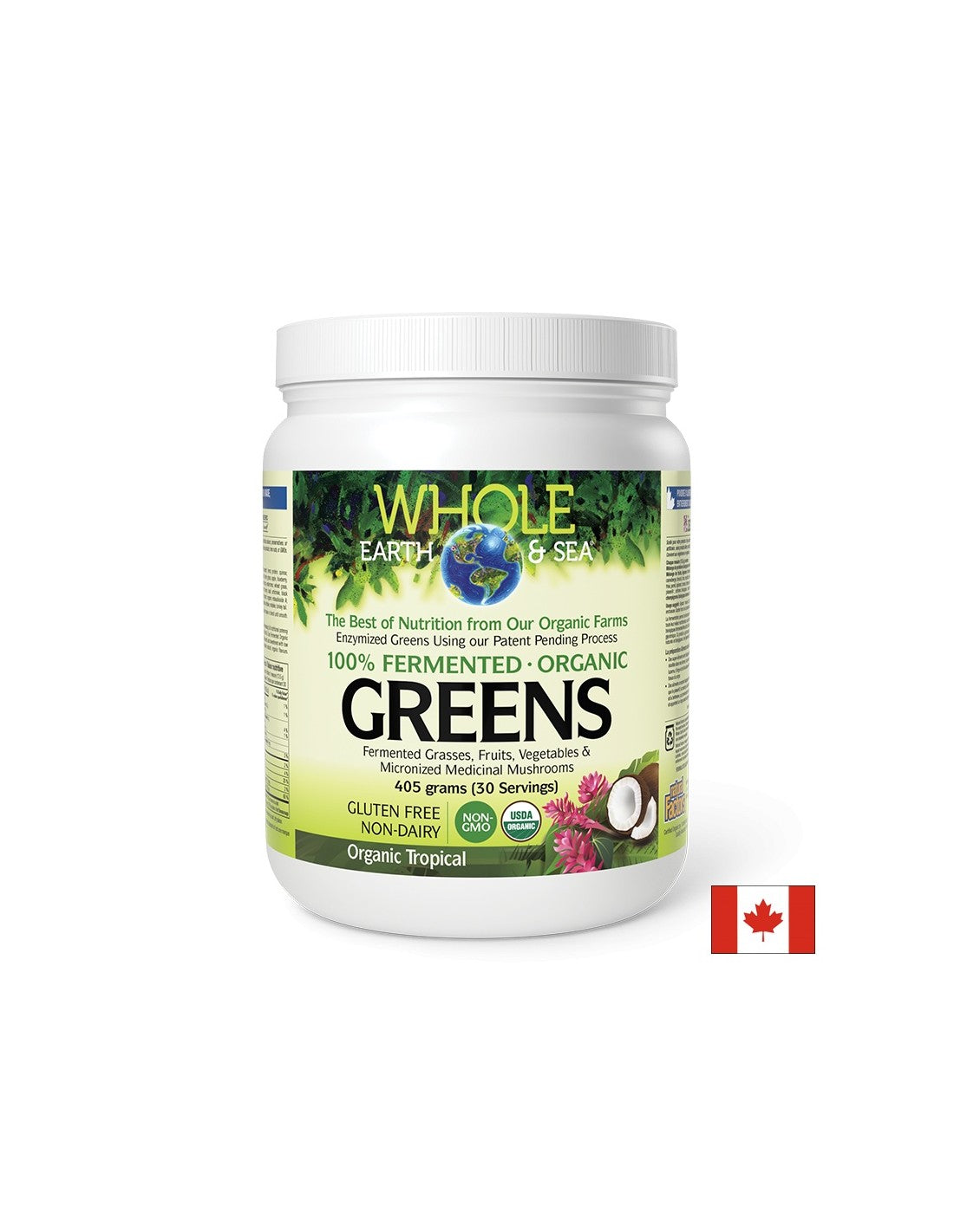Whole Earth & Sea | 100% Fermented Organic Greens, Tropical - 390 grams - Nutra Best Europe