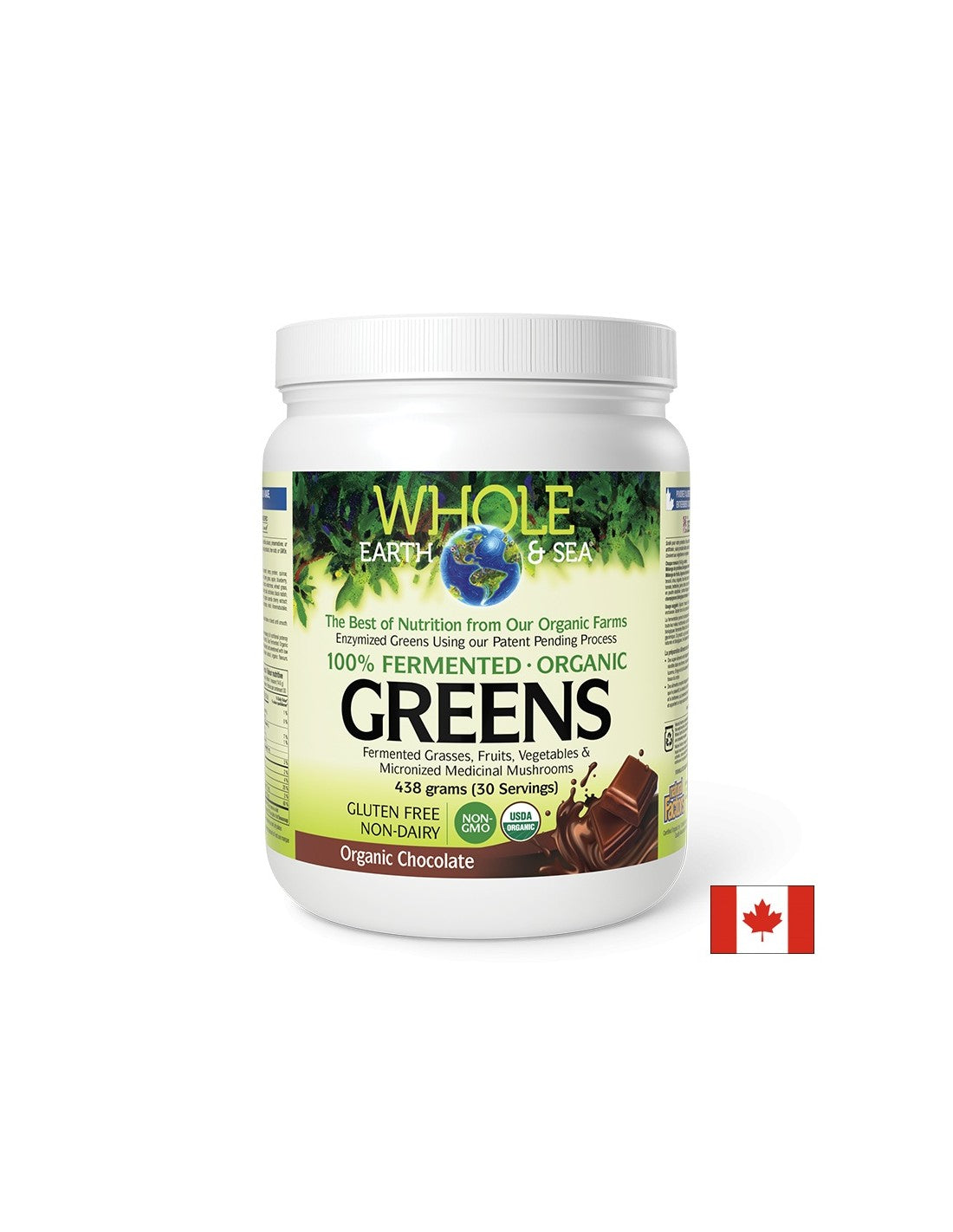Whole Earth & Sea | 100% Fermented Organic Greens, Chocolate - 438 grams - Nutra Best Europe