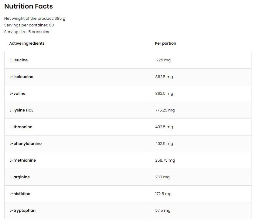 EAA 5750 / Essential Aminokyseliny - 300 kapsúl