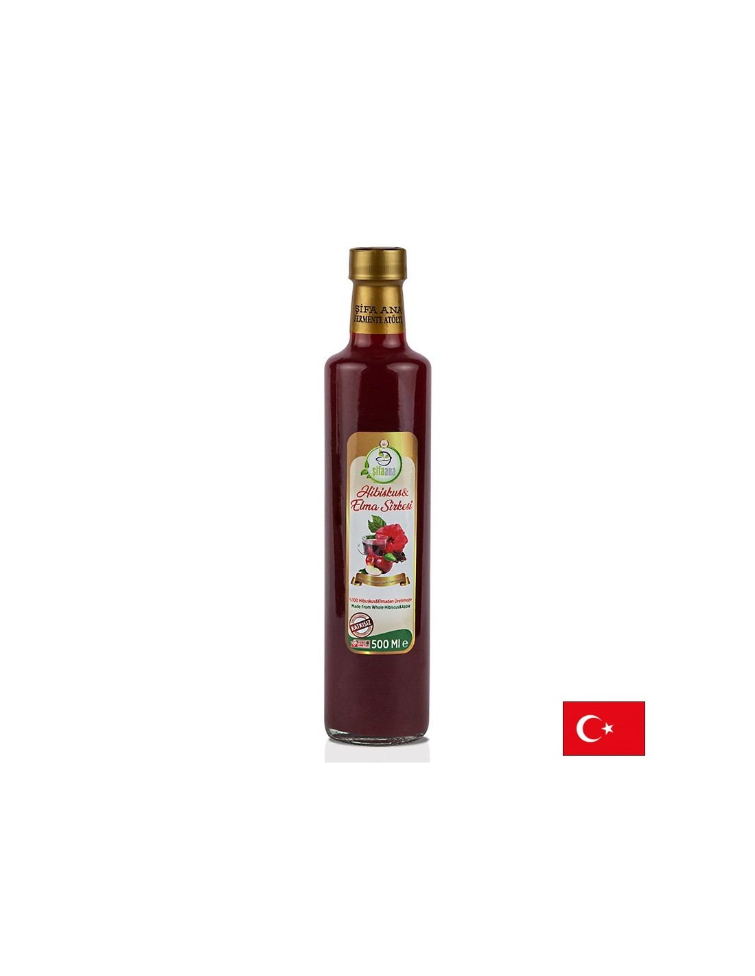 Prírodný jablčný ocot s hibiscusom - krvný tlak a kontrola cholesterolu, 500 ml