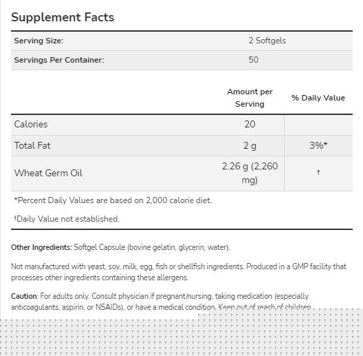 Pšeničný zárodok olej 1130 mg - 100 gélových kapsúl