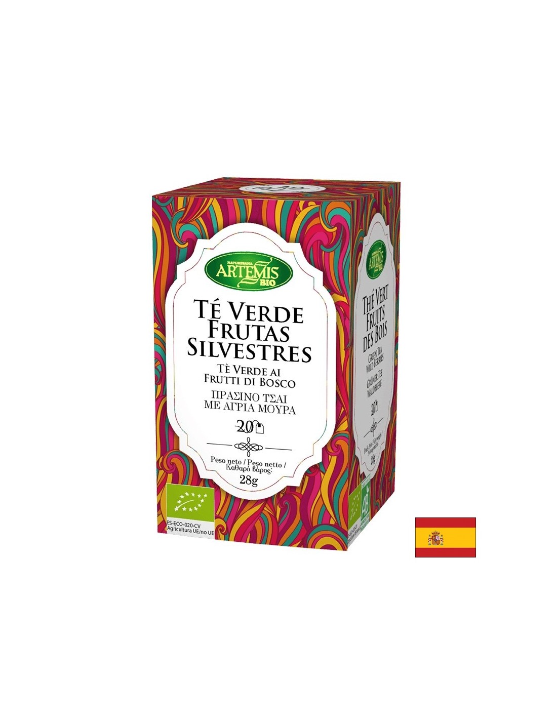 Zelený čaj s malinovou arómou, bio, 20 vrecká na filtra