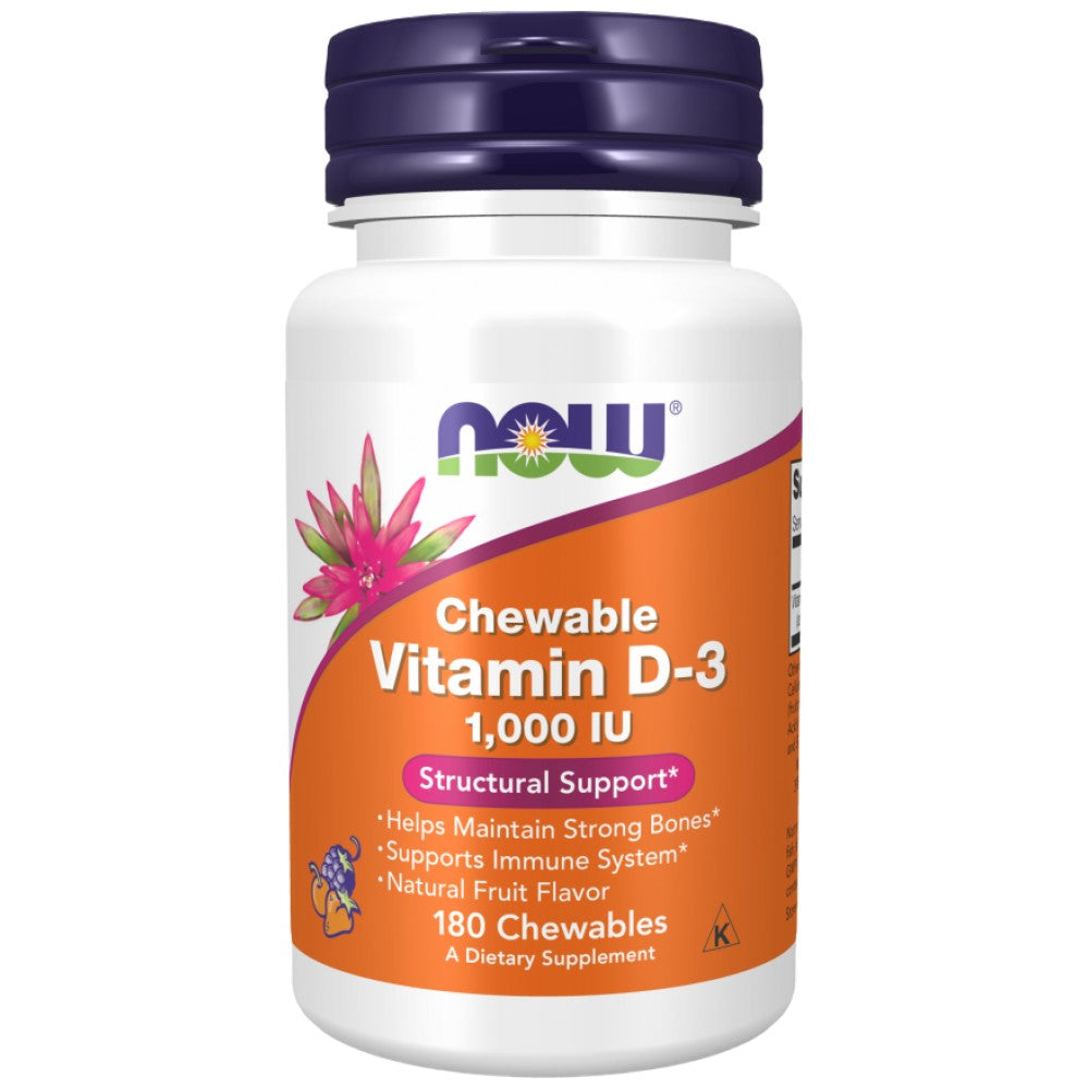 Vitamín D-3 1000 IU | Žuvateľný - 180 žuvateľných tabliet