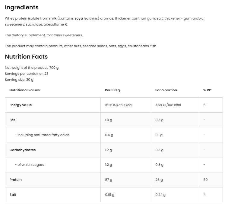 Srvátkový proteínový izolát - 700 gramov