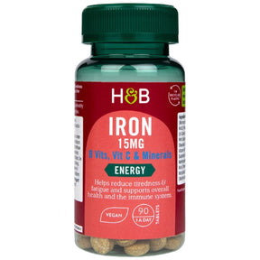 Iron 15 mg | With Vitamins & Minerals - 90 Tablets - Nutra Best Europe
