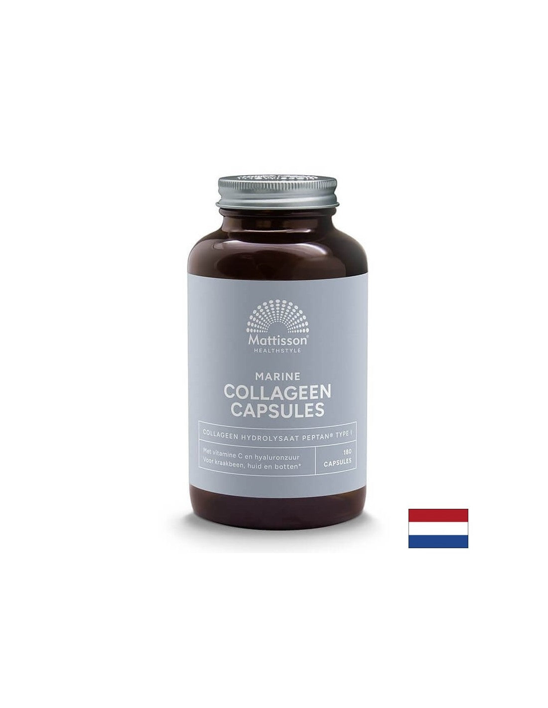 Rybí kolagén (typ 1) s vitamínom C a kyselinou hyalurónovou - Marine Collagen Peptan, 180 kapsúl <tc>Mattisson Healthstyle</tc>