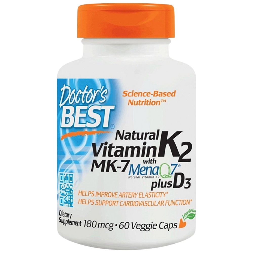 Najlepší prírodný vitamín K2 Mk-7 180 McG | Plus D -3 - 60 kapsúl