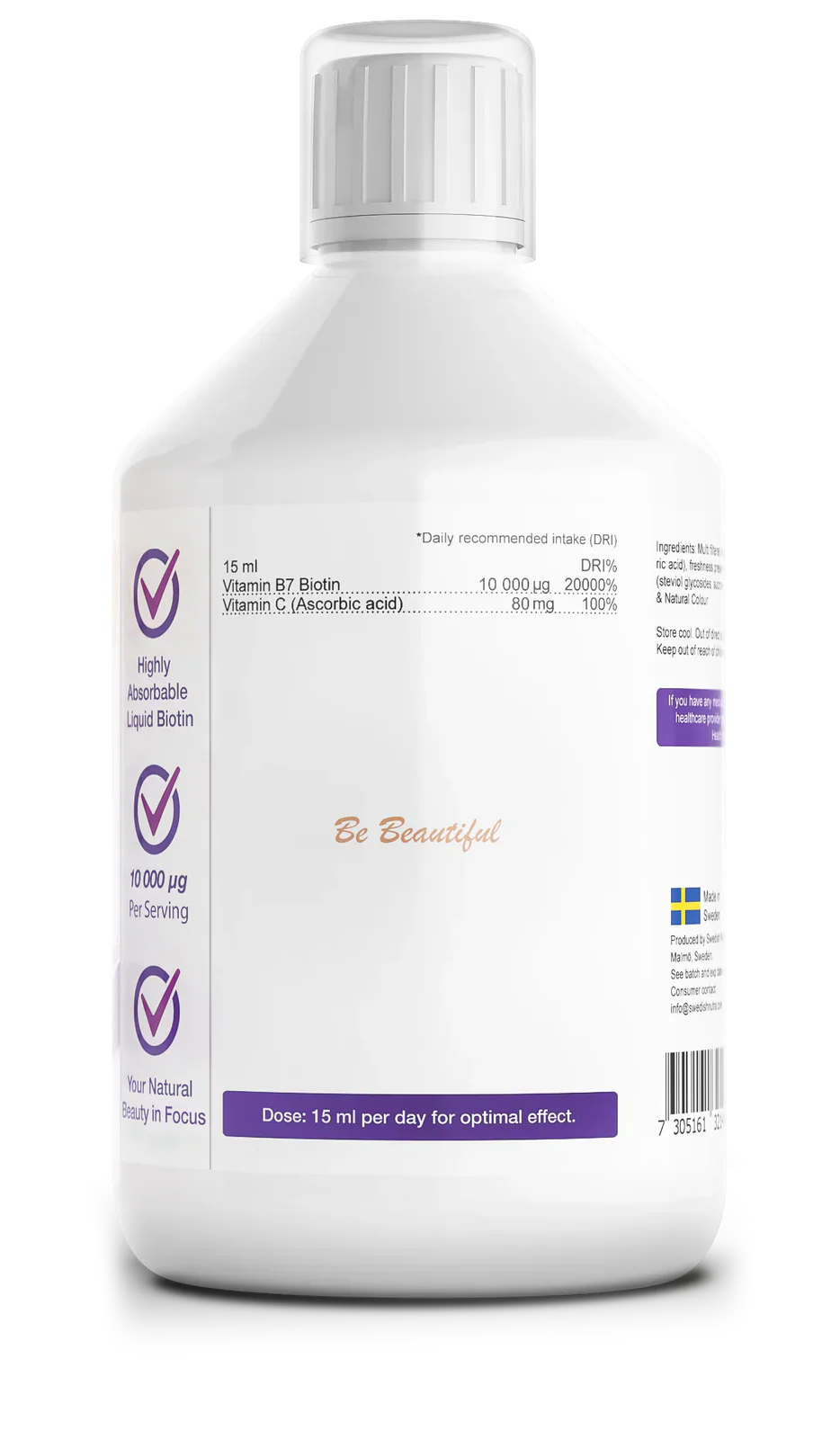 Kvapalný biotín 10 000 mcg x 500 ml
