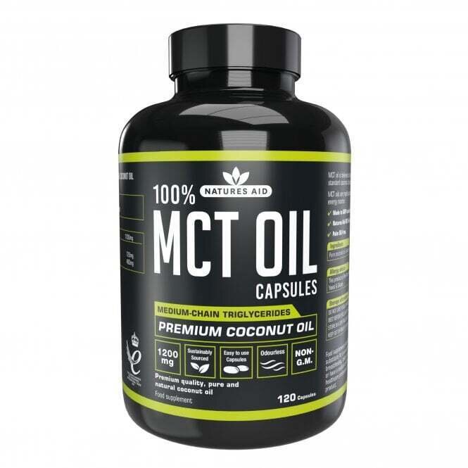 Triglyceridy stredného reťazca z kokosového oleja (100% MCT olej) 1200 mg 120 kapsúl Naturesaid