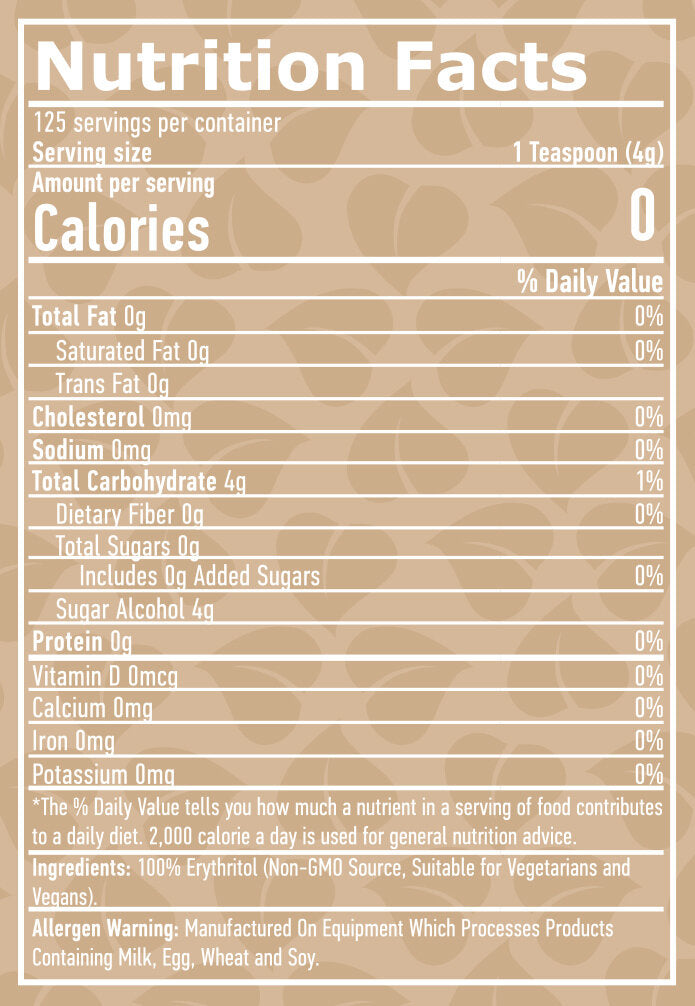 100% prírodný erytritol - 0,500 kg