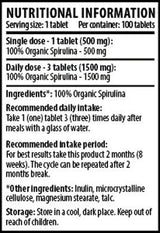 100% organická spirulina - 100 tabliet
