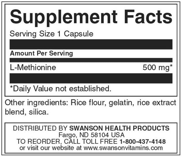 100% čistý L -metionín 500 mg - 30 kapsúl