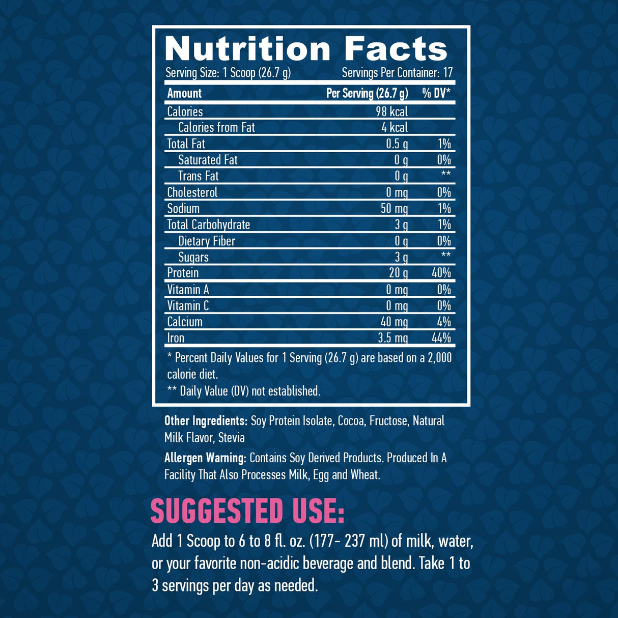100% sójový proteín izolát / non GMO