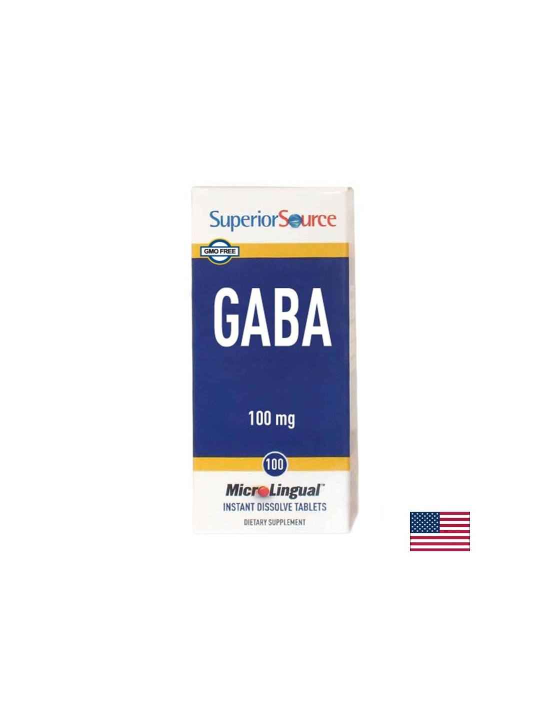 Nervový systém - GABA (kyselina gama-aminomaslová), 100 sublingválnych tabliet <tc>Superior Source</tc>