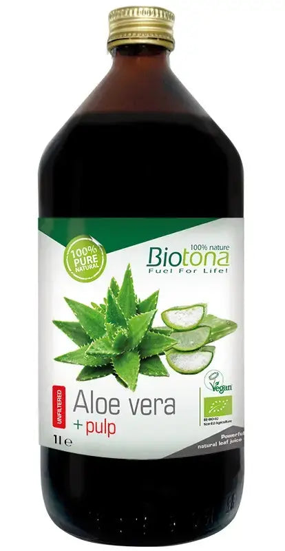 Bio šťava z Aloe Vera s kúskami, 1000 ml., <tc>Biotona</tc> Buničina z aloe vera