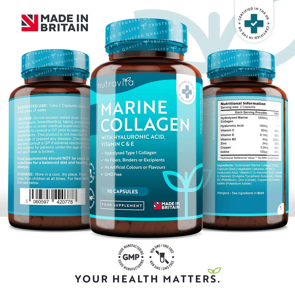 Hydrolyzovaný morský kolagén s kyselinou hyalurónovou - 1000 mg