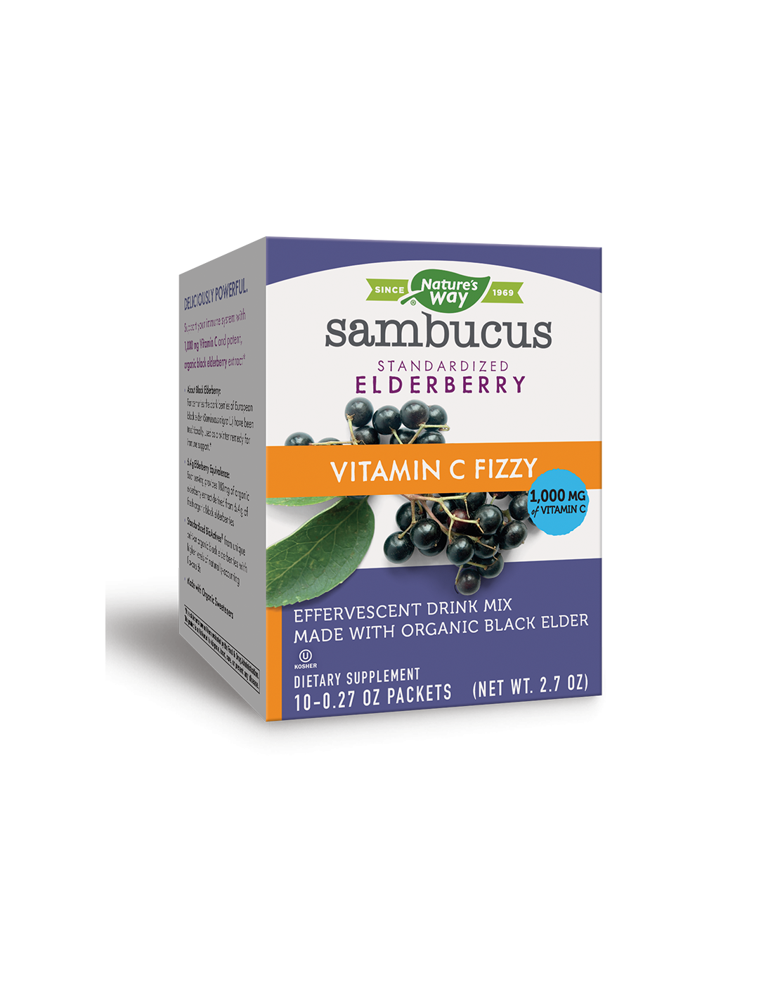 Sambucus s čiernym starším a vitamínom C 1000 mg - Sambucus vitamín C Fizzy, šumivý nápoj, 10 vreckov