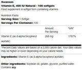 Vitamín E 400 IU Natural 100 gélových kapsúl