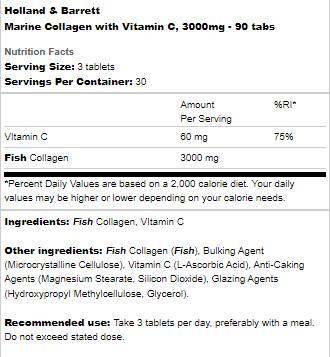 Morský kolagén s vitamínom C 3000 mg - 90 tabliet