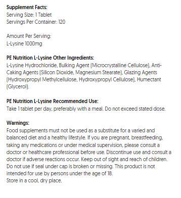 Výživa PE L -lyzín 1000 mg - 120 tabliet