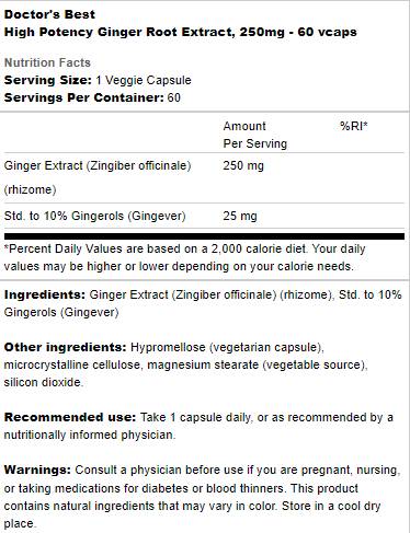 Najlepší extrakt z zázvoru 250 mg | Vysoká účinnosť - 60 kapsúl